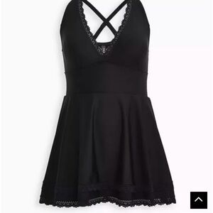 Like-New Torrid Wireless Mid Lace Trimmed Swim Dress w/ Brief – Worn Only Once!